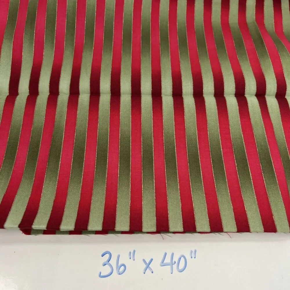 Cotton Quilting Fabric Bundle Christmas Holiday Plaid Stripes Lot 4 Pieces